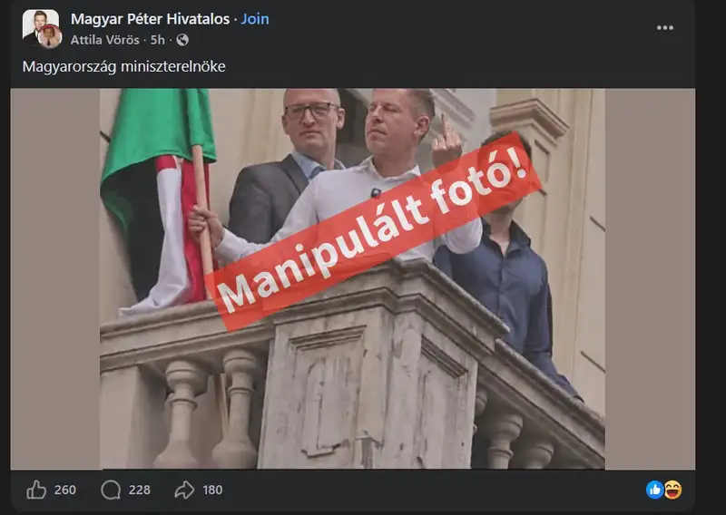 Hamis képpel próbálják lejáratni Magyar Pétert, AI-generált a kép amin „bemutat” a tömegnek