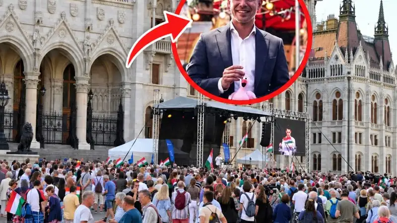 Magyar Péter váratlan dolgot tett, amíg ellene tüntettek – Ilyen se volt még!