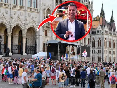 Magyar Péter váratlan dolgot tett, amíg ellene tüntettek – Ilyen se volt még!